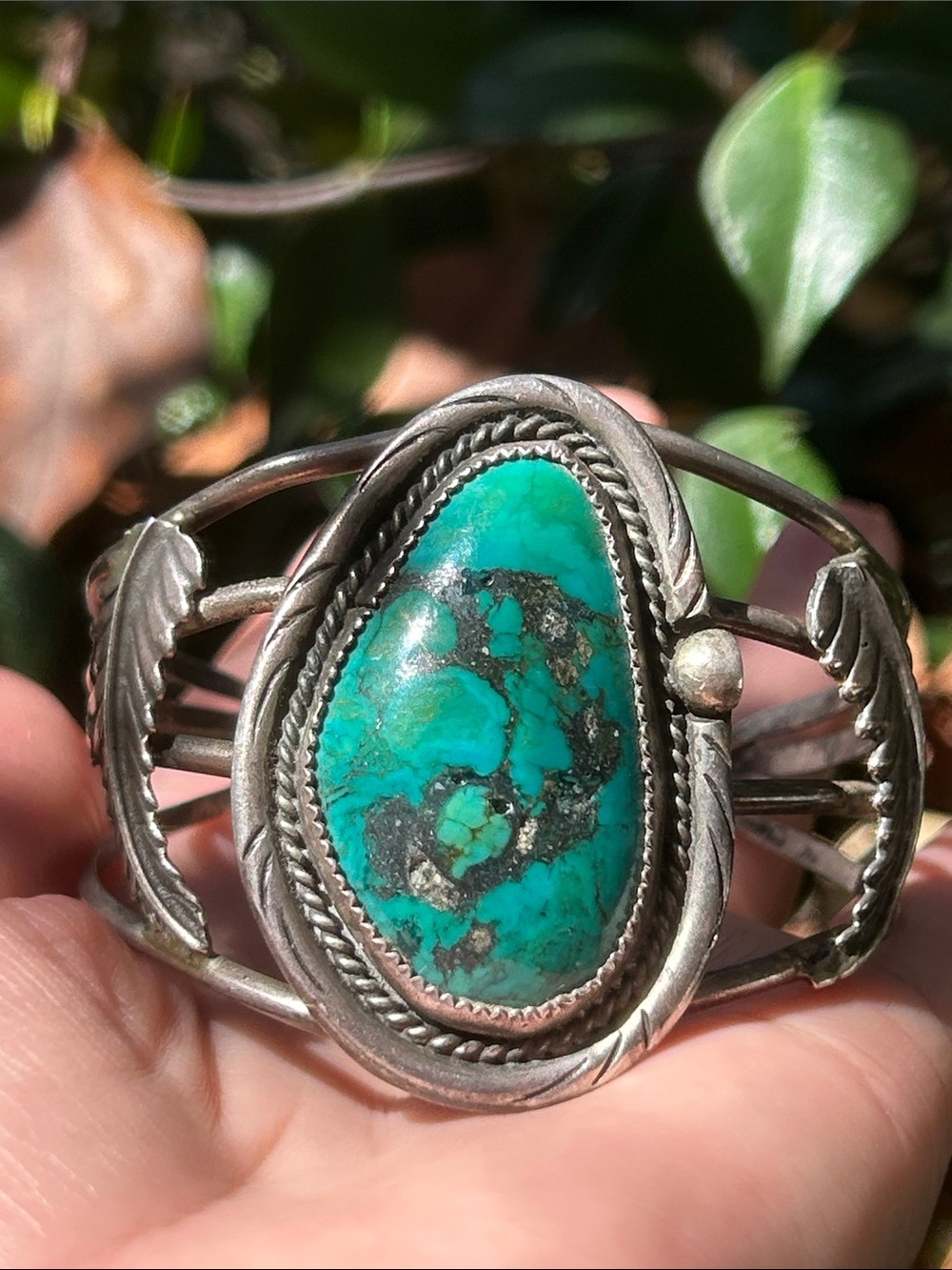 Sterling Silver Navajo Style Turquoise Cuff